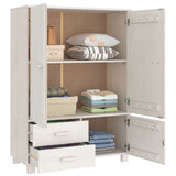 NNEVL Wardrobe White 99x45x137 cm Solid Wood Pine