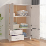 NNEVL Wardrobe White 99x45x137 cm Solid Wood Pine