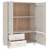 NNEVL Wardrobe White 99x45x137 cm Solid Wood Pine