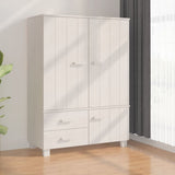 NNEVL Wardrobe White 99x45x137 cm Solid Wood Pine