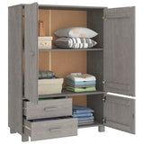 NNEVL Wardrobe Light Grey 99x45x137 cm Solid Wood Pine
