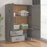 NNEVL Wardrobe Light Grey 99x45x137 cm Solid Wood Pine
