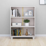 NNEVL Book Cabinet White 85x35x112 cm Solid Wood Pine