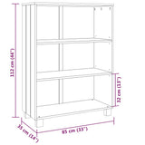 NNEVL Book Cabinet White 85x35x112 cm Solid Wood Pine