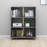NNEVL Book Cabinet Dark Grey 85x35x112 cm Solid Wood Pine