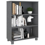 NNEVL Book Cabinet Dark Grey 85x35x112 cm Solid Wood Pine