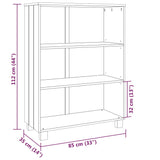 NNEVL Book Cabinet Dark Grey 85x35x112 cm Solid Wood Pine
