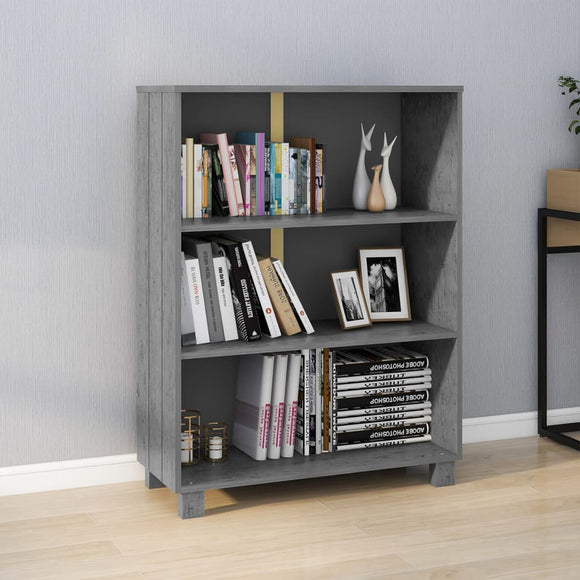 NNEVL Book Cabinet Dark Grey 85x35x112 cm Solid Wood Pine