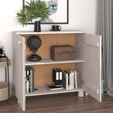 NNEVL Sideboard White 85x35x80 cm Solid Wood Pine