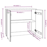 NNEVL Sideboard White 85x35x80 cm Solid Wood Pine