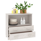 NNEVL Sideboard White 85x35x80 cm Solid Wood Pine