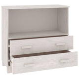 NNEVL Sideboard White 85x35x80 cm Solid Wood Pine