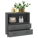 NNEVL Sideboard Dark Grey 85x35x80 cm Solid Wood Pine