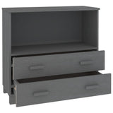 NNEVL Sideboard Dark Grey 85x35x80 cm Solid Wood Pine