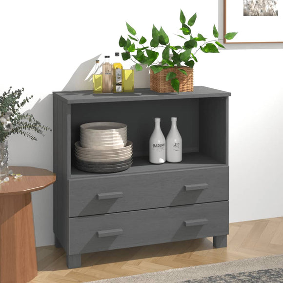 NNEVL Sideboard Dark Grey 85x35x80 cm Solid Wood Pine