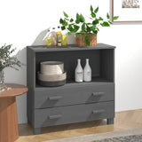 NNEVL Sideboard Dark Grey 85x35x80 cm Solid Wood Pine