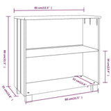 NNEVL Sideboard Dark Grey 85x35x80 cm Solid Wood Pine