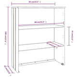 NNEVL Top for Highboard White 85x35x100 cm Solid Wood Pine