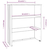 NNEVL Top for Highboard"HAMAR" Light Grey 85x35x100cm Solid Wood Pine