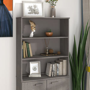 NNEVL Top for Highboard"HAMAR" Light Grey 85x35x100cm Solid Wood Pine