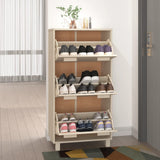 NNEVL Shoe Cabinet Honey Brown 59.5x35x117 cm Solid Wood Pine