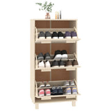NNEVL Shoe Cabinet Honey Brown 59.5x35x117 cm Solid Wood Pine