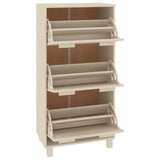 NNEVL Shoe Cabinet Honey Brown 59.5x35x117 cm Solid Wood Pine