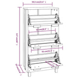 NNEVL Shoe Cabinet Honey Brown 59.5x35x117 cm Solid Wood Pine