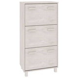 NNEVL Shoe Cabinet White 59.5x35x117 cm Solid Wood Pine