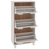 NNEVL Shoe Cabinet White 59.5x35x117 cm Solid Wood Pine
