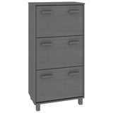 NNEVL Shoe Cabinet Dark Grey 59.5x35x117 cm Solid Wood Pine