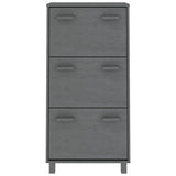 NNEVL Shoe Cabinet Dark Grey 59.5x35x117 cm Solid Wood Pine