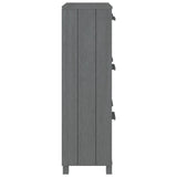 NNEVL Shoe Cabinet Dark Grey 59.5x35x117 cm Solid Wood Pine