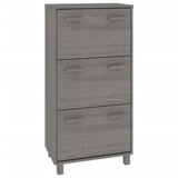 NNEVL Shoe Cabinet Light Grey 59.5x35x117 cm Solid Wood Pine