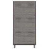 NNEVL Shoe Cabinet Light Grey 59.5x35x117 cm Solid Wood Pine