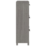 NNEVL Shoe Cabinet Light Grey 59.5x35x117 cm Solid Wood Pine