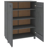 NNEVL Shoe Cabinet Dark Grey 85x40x108 cm Solid Wood Pine