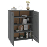 NNEVL Shoe Cabinet Dark Grey 85x40x108 cm Solid Wood Pine