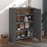 NNEVL Shoe Cabinet Dark Grey 85x40x108 cm Solid Wood Pine