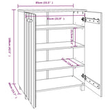 NNEVL Shoe Cabinet Dark Grey 85x40x108 cm Solid Wood Pine