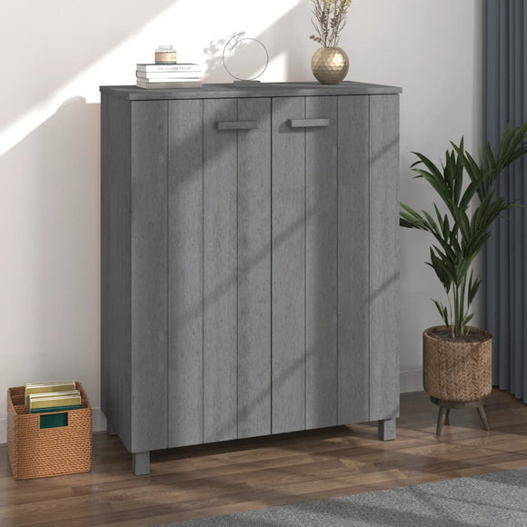 NNEVL Shoe Cabinet Dark Grey 85x40x108 cm Solid Wood Pine