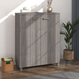NNEVL Shoe Cabinet Light Grey 85x40x108 cm Solid Wood Pine