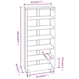 NNEVL CD Cabinet Light Grey 45x18x100 cm Solid Wood Pine