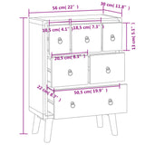 NNEVL Chest of Drawers 56x30x80 cm Solid Wood Teak