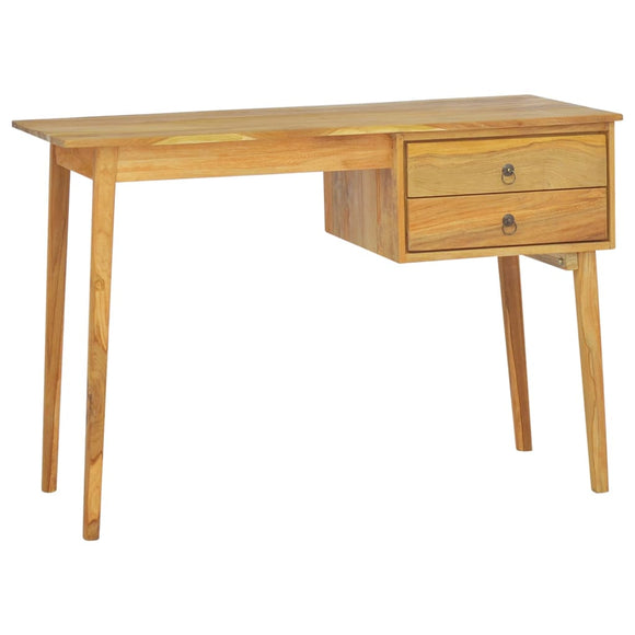NNEVL Desk with 2 Drawers 110x52x75 cm Solid Wood Teak