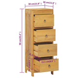 NNEVL Chest of Drawers 30x30x90 cm Solid Wood Teak