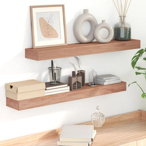 NNEVL Wall Shelves 2 pcs 90x15x6 cm Solid Wood Teak