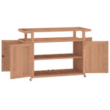 NNEVL Bar Cart 120x50x90 cm Solid Wood Teak