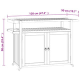 NNEVL Bar Cart 120x50x90 cm Solid Wood Teak