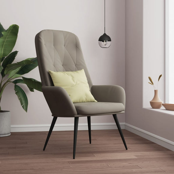 NNEVL Relaxing Chair Light Grey Velvet